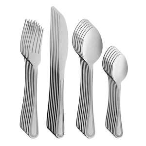 Ensemble de couverts en argent robuste, fabriqué en acier inoxydable de qualité alimentaire, offrant un design élégant pour les repas modernes - Product Image 4
