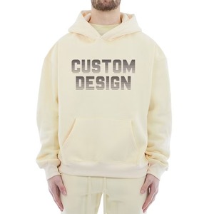 Venta al por mayor Streetwear Heavyweight Hoodie Basics algodón mezclado personalizado bordado Puff impresión Plain hombres hoodies - Product Image 4