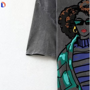 Comprar alta calidad Retro cuello redondo manga corta Top Girl gráfico camisetas para las mujeres - Product Image 4