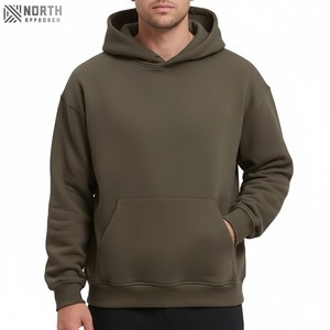 2025 Otoño-Invierno hombres grandes sudaderas con capucha de lana de algodón bordado sólido Casual Abrigo con capucha de punto temporada de invierno secado rápido - Product Image 1