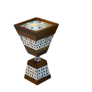 Brûleur d'encens Mabkhara en bois en métal unique porte-encens Bakhoor décoratif pour la maison diffuseur de parfum et appareil d'aromathérapie - Product Image 2