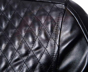 2024 Veste en cuir à manches longues pour hommes High Street Design avec logo personnalisé col montant Biker tenue décontracté pour l'hiver bas prix - Product Image 3