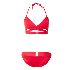 Ensemble de bikini tendance pour femmes, vente en gros, personnalisé, sexy, push-up devant, écologique, taille haute, bandeau, halter, best-seller, t-shirt rose - Product Image 3