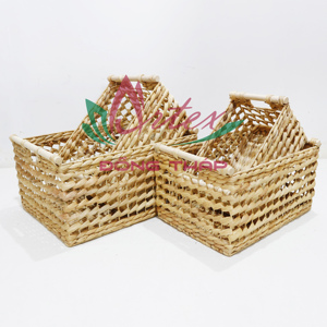 Mejor venta hecho a mano moderno mango Rectangular almacenamiento trabajo pan embalaje reutilizable agua Jacinto hierba comida cajas contenedores - Product Image 1