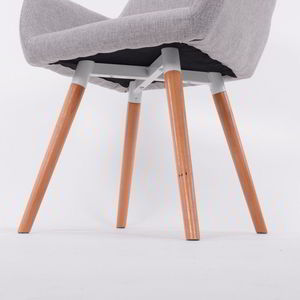 Modern Ergonomic Executive Office Chair with Oak <b>Legs</b> & PU Leather Seat - Product Image 3