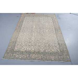 พรมวินเทจขนาด 4.8x6.6 ฟุต พรมตุรกี พรมลายสัตว์สีเบจ - Product Image 3