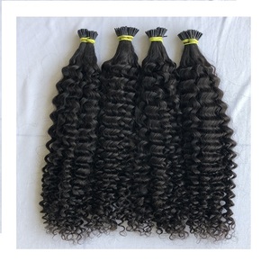 Top Premium Qualité 100% Vierge Cuticule Aligné 24 Pouces Crépus Bouclés I-Tip Extensions de Cheveux Humains Remy 12A En Gros Indien - Product Image 1