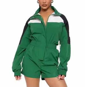 Vêtements pour femmes Logo personnalisé Sportswear ensemble court de haute qualité femmes deux pièces sweat à capuche court avec capuche cordon ensemble short - Product Image 5