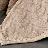 Guzide ELIZ Ensemble de 4 pièces classique rayé en fil teint 100% chenille tissé lavable anti-acariens anti-déchirures pour couvre-lit domestique TR