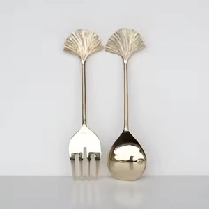 ชุดอุปกรณ์บนโต๊ะอาหารชุดเสิร์ฟสลัดทองเหลือง - Product Image 2