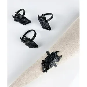 Servilleteros de Metal de búho, servilleteros de diseño de Animal negro para decoración del hogar, mesa de comedor, banquetes, reunión familiar y - Product Image 3