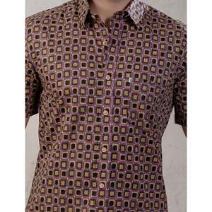 Camisa Casual de Algodón para Hombre, Manga Corta, Estampada, 100% Popelina, Patrón Geométrico, Suministro ODM, Talla XL - Product Image 2