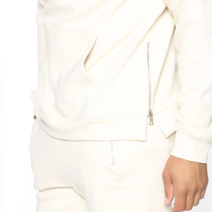 Survêtements 2 pièces unisexe avec logo personnalisé en molleton de coton survêtements de maternité à motif uni pour hommes - Product Image 3