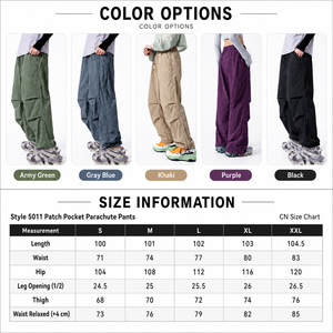 <span class=keywords><strong>Pantaloni</strong></span> Cargo da Uomo Leggeri Stile <span class=keywords><strong>Paracadutista</strong></span>, Tinta Unita, Eco-Friendly, Asciugatura Rapida, Impermeabili, Antivento, Traspiranti, in Nylon, Vestibilità Ampia per Esterni - Product Image 5
