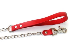 Leather Choker <b>Collar</b> <b>BDSM</b> Day Red <b>Collar</b> with Suede Lining Real Leather Lining <b>Collar</b> - Product Image 4