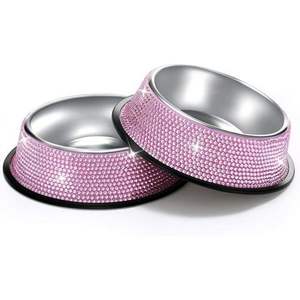 Sleek <b>Stainless</b> Metal Pet <b>Bowl</b> Feeder With Dual Compartments And Anti Tip Base Designed For Clean And Safe Feeding - Product Image 1