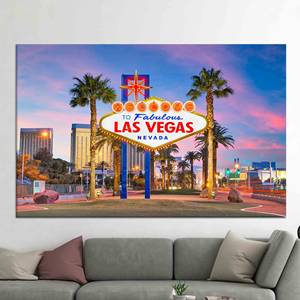 Tableau imprimé sur toile : élégante décoration de paysage vue sur Las Vegas, toile enveloppée - Product Image 1