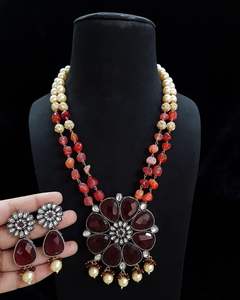 Haute qualité Kundan plaqué or bijoux femmes Long collier ensemble luxe Vintage Style haut indien mariages fêtes - Product Image 3