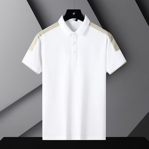 T-shirt estiva da uomo a maniche corte con logo personalizzato OEM, t-shirt a mezza manica, <span class=keywords><strong>polo</strong></span> casual da lavoro per papà. - Product Image 4