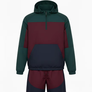 Ensemble survêtement en nylon personnalisé, veste zippée et pantalon, décontracté, léger, coupe-vent en nylon, veste coupe-vent pour homme, survêtement pour homme - Product Image 1