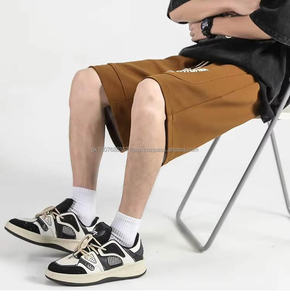 Pantalones Cortos Deportivos de Malla para Hombre, Diseño Personalizado, con Cordón, Bolsillos Laterales, Cintura Media, Patrón Sólido, Secado Rápido, Transpirables, con Estampado Puff - Product Image 1