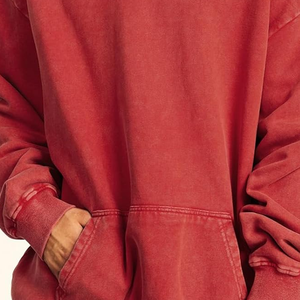 Sudadera con capucha de lavado de piedra en blanco de gran tamaño, sudaderas con capucha lavadas con ácido personalizadas, sudadera Vintage, sudadera lavada, serigrafiada, soporte OEM - Product Image 3