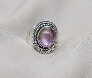 Bague de mariage minimaliste en argent sterling 925 amétrine naturelle faite à la main pour femme - Product Image 1