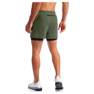 Men's Fitness Workout Double <b>Layer</b> Printed Shorts 2-in-1 Sports Pants Jogging Training Summer Compression Casual Shorts - Product Image 4