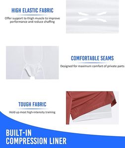 กางเกงขาสั้นออกกำลังกายผู้ชาย แห้งเร็ว ปรับแต่งโลโก้ได้ กางเกงวอร์มสำหรับวิ่ง เทรนนิ่ง ฟิตเนส กีฬา กางเกงวิ่งออกกำลังกาย - Product Image 4