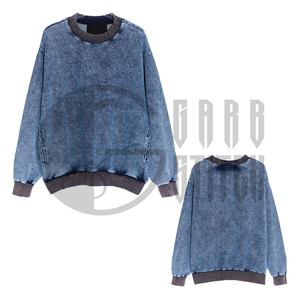 Sudadera Extra Grande con Lavado Vintage Personalizado, Cuello Redondo, Estilo Streetwear Unisex - Product Image 6