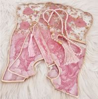 Soporte para Corán Personalizado de Resina Rosa con Diseño Religioso y Amoroso, Coleccionable, Hecho a Mano en Europa, con Marcador y Tasbeeh a Juego