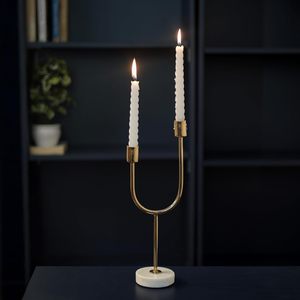 Portavelas doble de hierro hecho a mano duradero Premium Golden Arc para Pascua, Navidad, bodas, decoración del hogar y actividades religiosas - Product Image 4