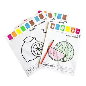 8Pcs drawing Fruit With Brush coloring pages book