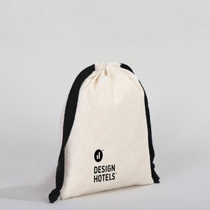 Impresionamos el Logotipo de su Marca en una Bolsa con Cordón Negro, Cierre de Cordón, 6 Ancho x 8 Alto Pulgadas, Bolsa de Algodón Personalizable, Bolsa Premium - Product Image 6