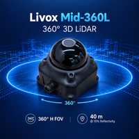 Livox Mid-360L 360 °   Capteur LiDAR 3D, portée de 40 m, LiDAR IP67 pour la navigation de robots mobiles