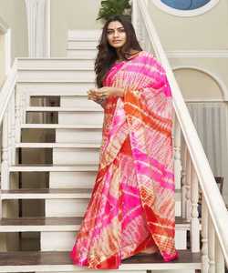 Nouveau formel attrayant avec tenue décontracté imprimé Saree multicolore avec chemisier non cousu Pièce Nouvelle Collection par Ethnic Garment Apparelgarment - Product Image 4