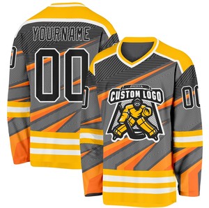 Premium Quality Ice Hockey Team Jersey Heat-Transfer Printed 100% Polyester Anti-Bacterial Quick Dry Unisex Adult - Product Image 4