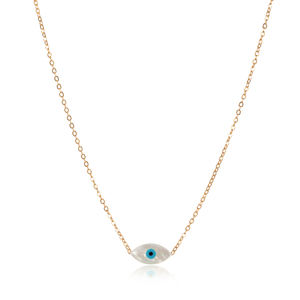 Collier avec pendentif œil turc fait à la main en argent sterling 925, bijoux tendance pour femmes - Product Image 6