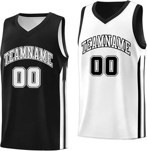 Directo de fábrica, venta al por mayor, camisetas de baloncesto reversibles personalizables, uniformes de poliéster transpirables, logotipo impreso, industria deportiva - Product Image 6