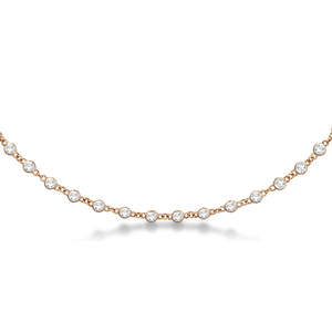 Collier Éternité en Diamant en Or Rose 14 carats avec 3,04 carats Élégant et Luxueux - Product Image 2