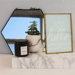 Nouveau Design créatif Unique forme Rectangle or fini clair cadre Photo en verre Transparent pour la décoration de table - Product Image 6