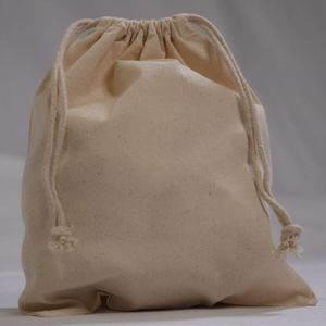 Sac à cordon en coton calicot blanc de taille personnalisée petit grand logo imprimé pour bijoux emballage de chaussures en toile de mousseline élégante - Product Image 3