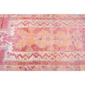 Vintage 2.8X10 pieds rouge Orange laine tapis grande surface turc tapis Patchwork motif pour entrée chevet couloir Latex soutenu - Product Image 5