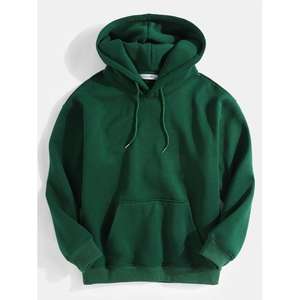 Sudadera con capucha verde oscuro Sudadera con capucha y capuchas de color sólido de ajuste holgado a la moda con capucha de manga larga de calidad superior Sudaderas con capucha al por mayor Últimas - Product Image 3