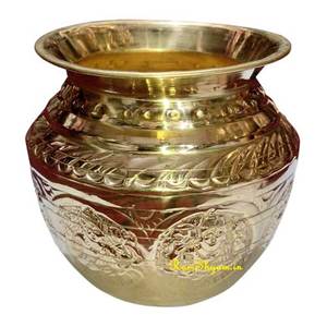 Maceta DE AGUA DE Metal grabada Lota de latón de tamaño personalizado más vendida para decoración del hogar pantalla de seda maceta de almacenamiento al por mayor regalo - Product Image 6