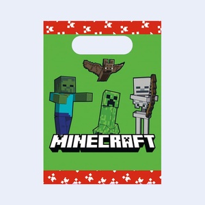 Sacs en papier Minecraft 16x22cm, lot de 4, pour cadeaux et fêtes - Product Image 2