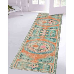 Turquoise Vintage Style Turkish 3D Printed <b>Rug</b> - Large Decorative <b>Rug</b>,Nonwoven <b>Thin</b> <b>Rug</b> - Product Image 4
