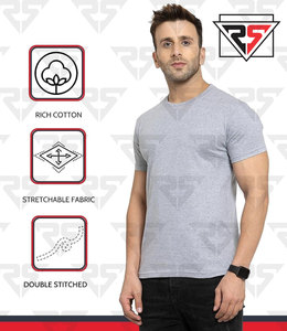 Men Oversized Solid Cotton T-Shirt Multi Colors OEM Customized Logo <b>Tshirts</b> For Men Sublimation or embroidery - Product Image 5