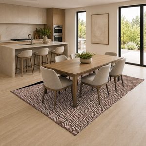 Alfombra de Chenilla Lavable a Máquina con Estampado Digital Oriental Tradicional en Terracota Dorado, Antideslizante, Modelo LXDP-0953 de RUGS DEPOT, Venta al Por Mayor - Product Image 4