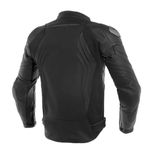 Men's Customized Pure Black Cowhide Leather Windproof Winter Motorbike Racing Jacket CE Armors Genuine Leather - Product Image 2